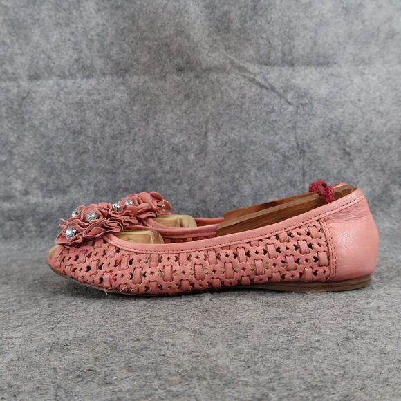 Report Shoes Womens 7 Flats Slip On Woven Peep Toe Ruffle Embellished Fashion - Picture 5 of 16